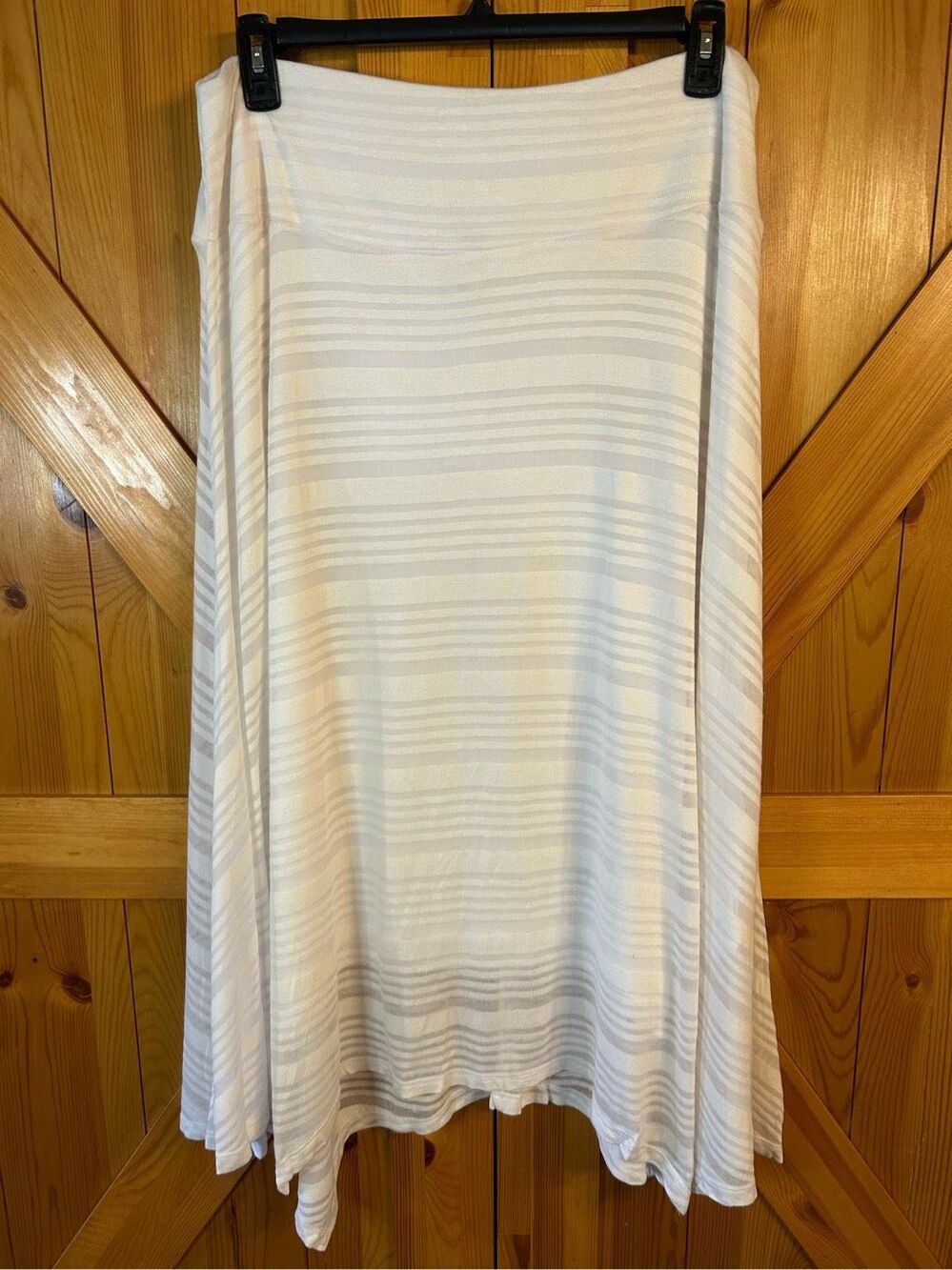 CJ Banks White Striped Skirt Maxi Size 1X nwt (0785) Read